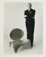 Jay Doblin with his People Chair, 1960