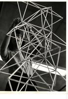 Design student building structural model, Chicago, Illinois, ca. 1940-1950s