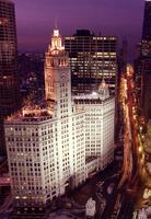 Wrigley Building at night