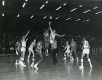 Basketball game in Keating Hall, Illinois Institute of Technology, Chicago, Illinois, ca. 1970s