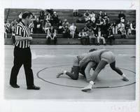 Wrestling match, Illinois Institute of Technology, Chicago, Illinois, ca. 1960s-1970s