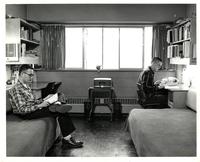 Two students in dormitory room, Illinois Institute of Technology, Chicago, Illinois, ca. 1960s