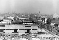 View of the Illinois Institute of Technology campus, looking north, Chicago, Illinois, 1953