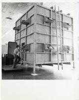 Ken Isaacs with the Knowledge Box, Illinois Institute of Technology, Chicago, Illinois, 1962
