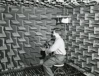 Binaural research experiment, Parmly Foundation for Auditory Research, Illinois Institute of Technology, Chicago, Illinois, ca. 1946-1960