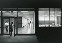 Engineering 1 Building at night, Illinois Institute of Technology, Chicago, Illinois, ca. 1970