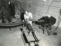 Grant Wantling and the M39 cannon, Illinois Institute of Technology, Chicago, Illinois, ca. 1950s