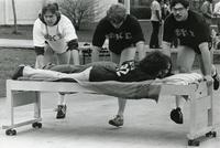 Bed race, Illinois Institute of Technology, Chicago, Illinois, ca. 1980