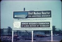 Nuclear reactor sign, Illinois Institute of Technology, 1955-1956