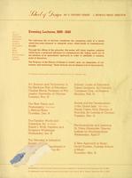 Evening Lectures, 1939 - 1940