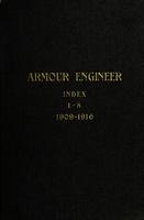Armour Engineer, Index 1-8, 1909-1916