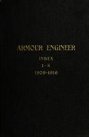 Armour Engineer, Index 1-8, 1909-1916