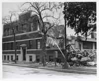 Demolition of the Armour Research Foundation building at 55 East 33rd Street, Illinois Institute of Technology, Chicago, Illinois, 1975