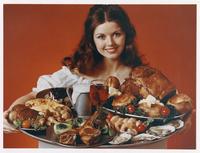 Tray of food with waitress