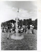 Early Identification Program students with rocket, Chicago, Illinois, 1976