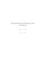 Experimental Design and Analysis