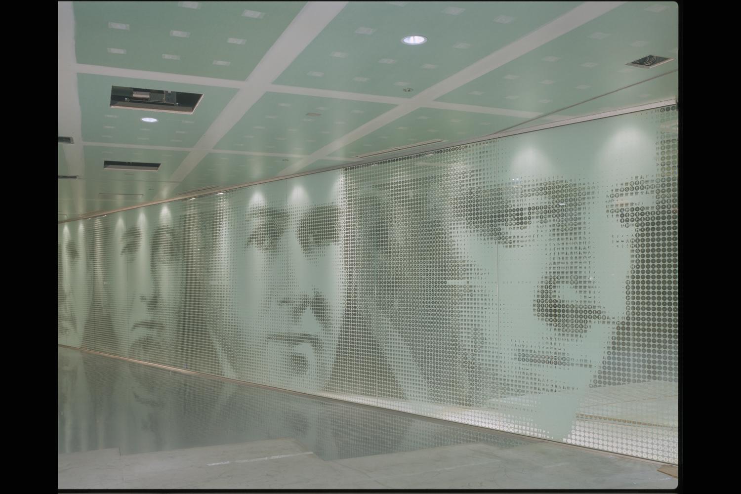 Founders&#39; Wall 3 - [faces of (l-r): Frank Gunsaulus, Allen Lewis, Robert Pritzker, Ludwig Mies van der Rohe]