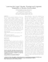 Learning the Lingo? Gender, Prestige and Linguistic Adaptation in Review Communities