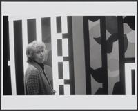 Mary Henry at the opening of a solo exhibition at the Whatcom Museum, Bellingham, Washington, 1988