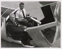 Marnie Averitt and Jay Doblin in Sparky the Electric Auto, Chicago, Illinois, ca. 1961-1963
