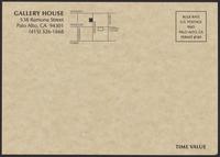 Postcard for a "Meet the Artist" event with Mary Henry, Gallery House, Palo Alto, California, 1989, verso