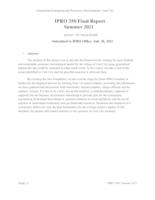 Sustainable Entrepreneurial Economic Development (Summer 2011) IPRO 350: Sustainable Entrepreneurial Economic Development IPRO350 Summer2011 Final Report