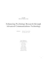 Enhancing Psychology Research through Advanced Communications Technology (semester?), IPRO 306: Enhancing Psych Research IPRO 306 Midterm Report F06