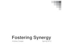 Fostering Synergy: MasterProject_ACooper-2012