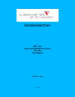 Solar Hydrogen Hybrid System (semester?), IPRO 301: Solar Hydrogen Hybrid System IPRO 301 Final Report F04