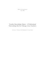 Teacher Knowledge Share (Semester Unknown) IPRO 320: Teacher Knowledge Share IPRO 320 Final Report F08