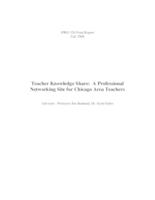 Teacher Knowledge Share (Semester Unknown) IPRO 320: Teacher Knowledge Share IPRO 320 Final Report F08