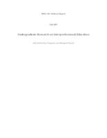 Undergraduate Research on Interprofessional Education (semester?), IPRO 301: UG Research on IPRO Ed IPRO 301 Midterm Report F07