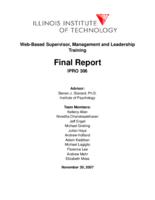 Web-Based Supervisor, Management and Leadership Training (semester?), IPRO 306: Web-Based Supervisor Mgmt and Leadership Training IPRO 306 Final Report F07
