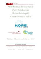 Affordable and Sustainable Water Solution for Under-Privileged Communities In India (Semester Unknown) EnPRO 355: AcaraChallengeEnPRO355ProjectPlanSp10_redacted