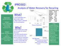 Analysis of Water Recovery from Power Plants for Recycling (Semester Unknown) IPRO 302: Analysis of Water Recovery from Power Plants for Recycling IPRO 302 Poster F08