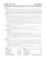 Automated Shipping Container Transfer in Chicago (Semester 1 of Unknown), IPRO 307: Automated Shipping Container Transfer in Chicago IPRO 307 Abstract F04