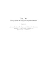 Integration of Process Improvements (Semester Unknown) IPRO 304: IntegrationofProcessImprovementsIPRO304ProjectPlantF10