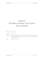 Developing a document Control Sytem (Semester Unknown) IPRO 347: Developing a document Control Sytem IPRO 347 Final Report Su08