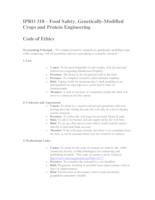 Design of a Genetically Modified Food Database (Semester Unknown) IPRO 318: Food Safety, Genetically-Modified Crops and Protein Engineering IPRO 318 Ethics Sp08