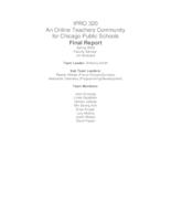 An Online Teachers Community for Chicago Public Schools (Semester Unknown) IPRO 320: An Online Teachers Community for Chicago Public Schools  IPRO 320 Final Report Sp08