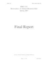 Renovation of Alumni Memorial Hall (semester?), IPRO 335: Alumni Memorial Hall Renovation IPRO 335 Final Report Sp07