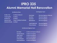 Renovation of Alumni Memorial Hall (semester?), IPRO 335: Alumni Memorial Hall Renovation IPRO 335 IPRO Day Presentation Sp07