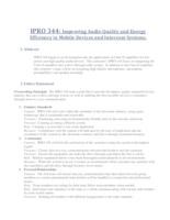 Audio Quality & Energy Efficiency for Mobile Devices and Intercoms (Semester Unknown) IPRO 344: AudioQualityandEnergyEfficiencyForMobileDevicesandIntercomsIPRO344FinalReportSp09