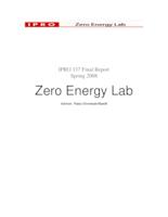 Zero Energy Lab (Semester Unknown) IPRO 337: Zero Energy Lab IPRO 337 Final Report Sp08