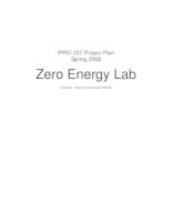 Zero Energy Lab (Semester Unknown) IPRO 337: Zero Energy Lab IPRO 337 Project Plan Sp08