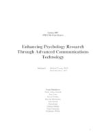Enhancing Psychology Research through Advanced Communications Technology (semester?), IPRO 306: Enhancing Psych Research IPRO 306 Final Report Sp07