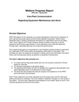 Intra-Plant Communication regarding Equipment Maintenance and Alerts (semester?), IPRO 303: Intra-Plant Communication IPRO 303 Midterm Report Sp07