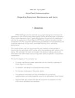 Intra-Plant Communication regarding Equipment Maintenance and Alerts (semester?), IPRO 303: Intra-Plant Communication IPRO 303 Project Plan Sp07