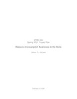 Resource Consumption Awareness in the Home (semester?), IPRO 334: Resource Consumption Awareness in the Home IPRO 334 Project Plan Sp07
