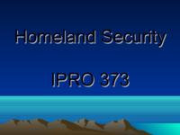 Homeland Security (Summer 2003) IPRO 373: Homeland Security IPRO373 Summer2003 Final Presentation